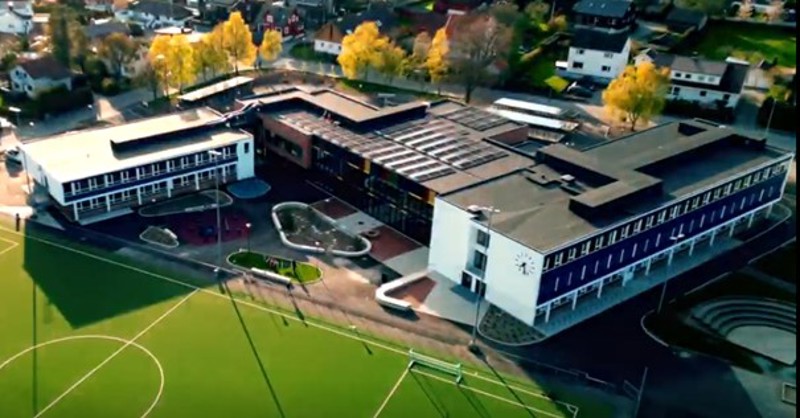 Dronefoto av Tastaveden skole