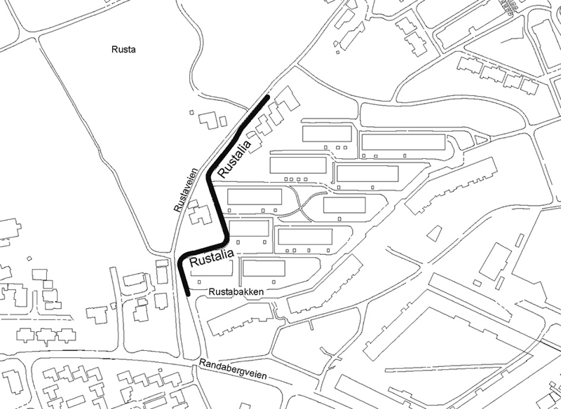 Rustalia, stikkvei fra Rustabakken
