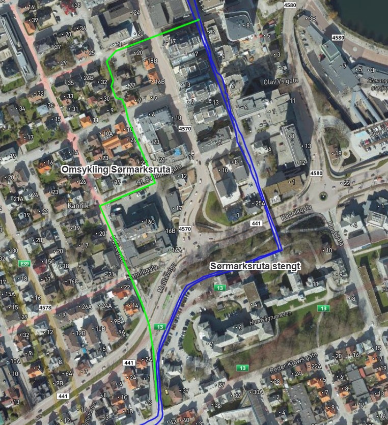 Omsykling Sørmarksruta ved fylkeshuset