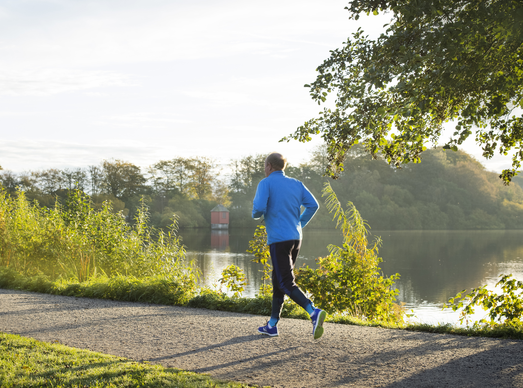 Man jogging in local park