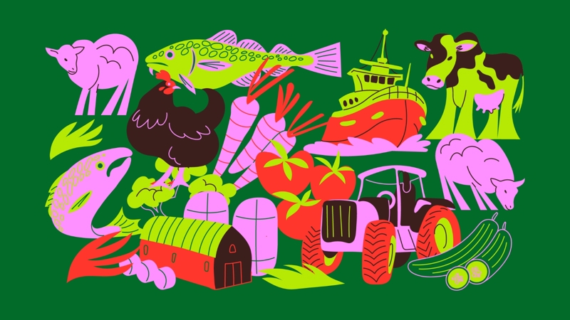 Illustrasjon om havbruk