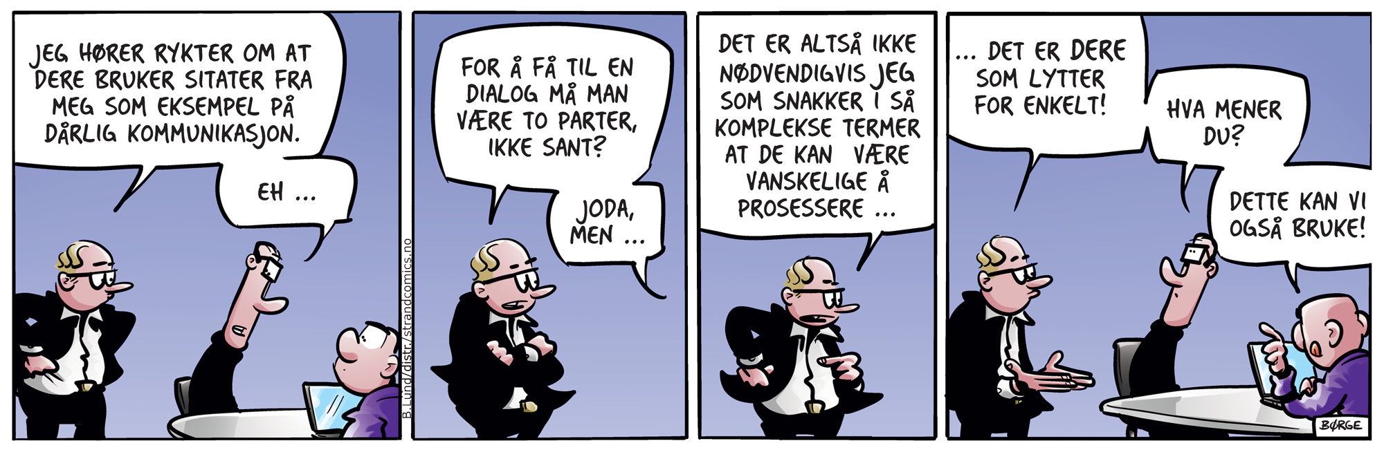 Lunch-tegneserie med en leder (beskrivelse kommer!)