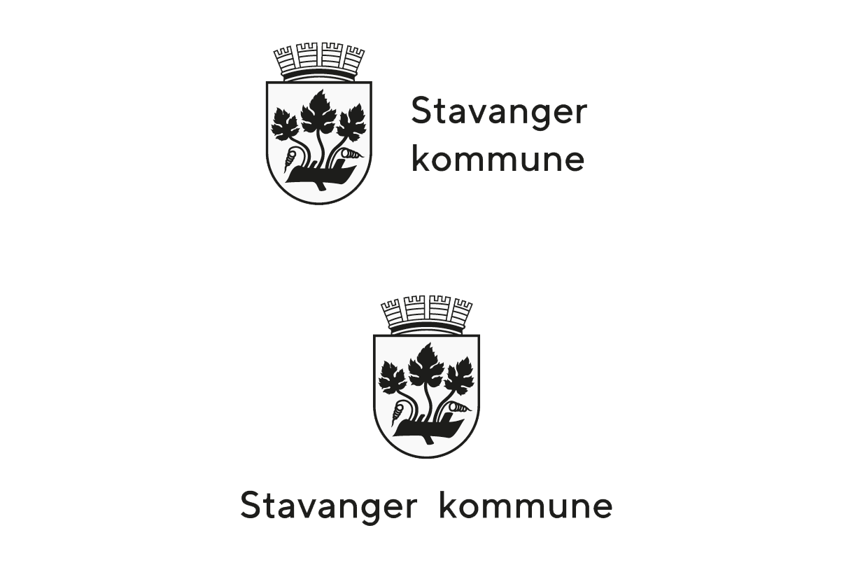 Sort logo på hvit bakgrunn