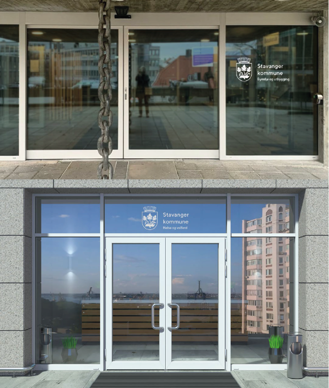 Eksempler på folie på inngangsparti 