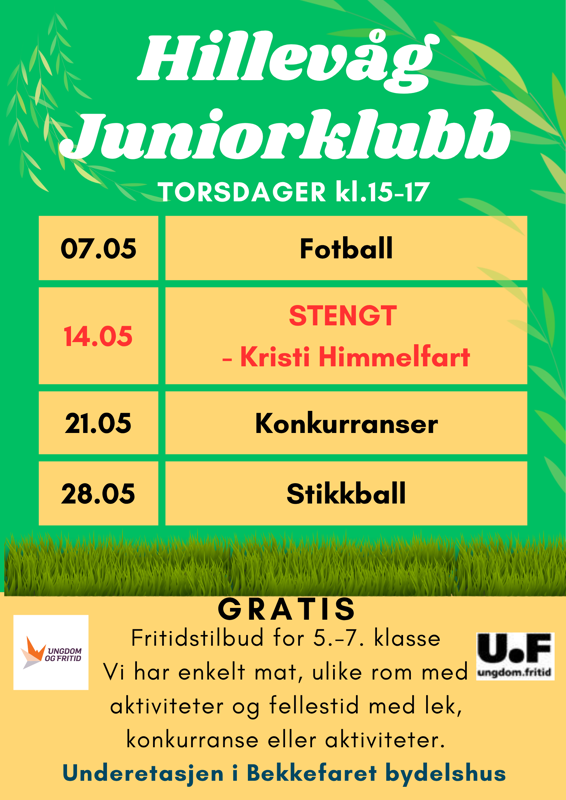 juniorklubb bekkefaret mai 2026