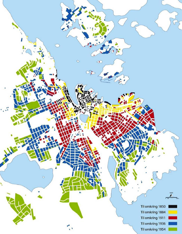 Kart over trehusbyen