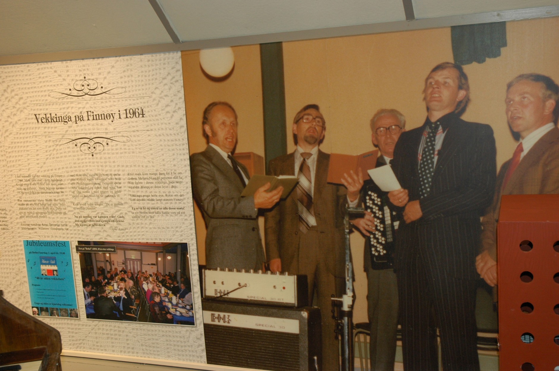 Bilete av del av utstillinga på bedehusmuseet i Bethel på Judaberg