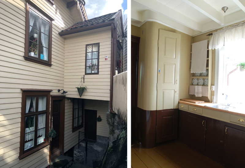 bakgård og kjøkken