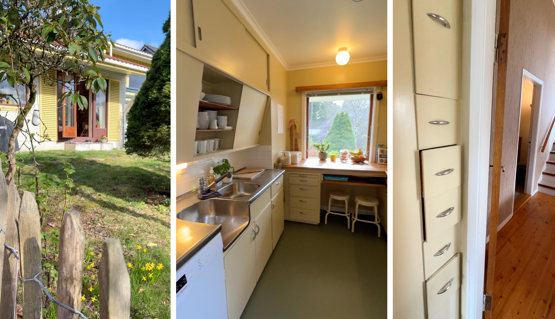 Trebarnsfamilien lever med et originalt 50-tallskjøkken i Solåsveien.