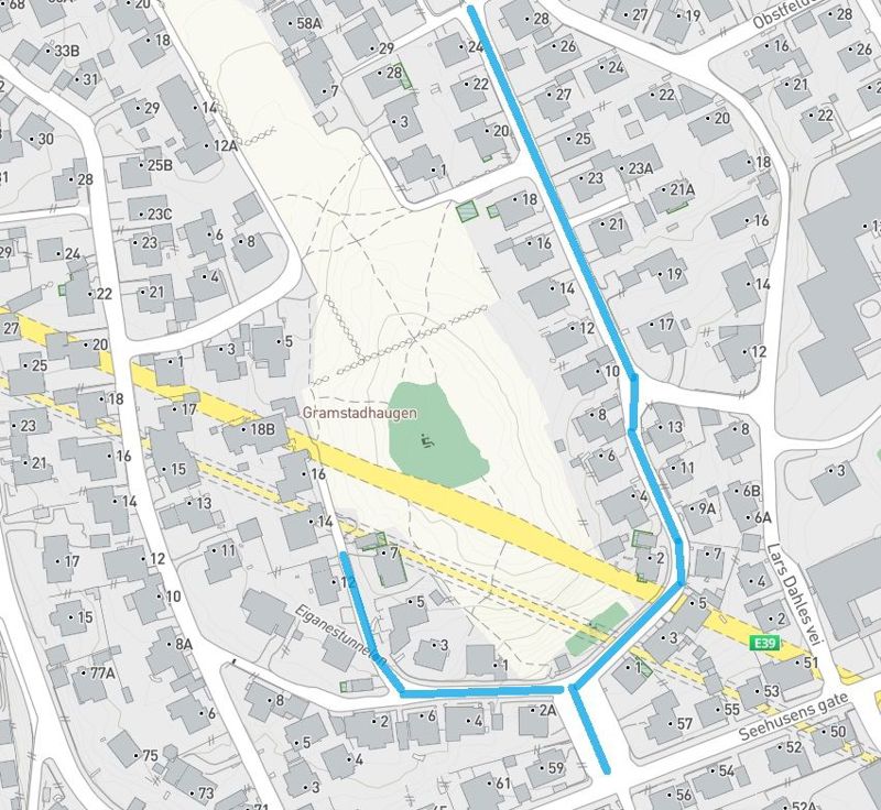 Vann og avløps-trase Andrew Smiths gate-Bennetters gate og Seehusens gate