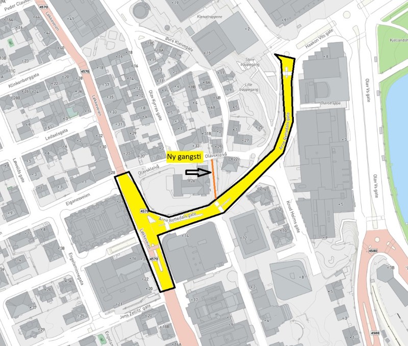 kart som viser anleggsområdet