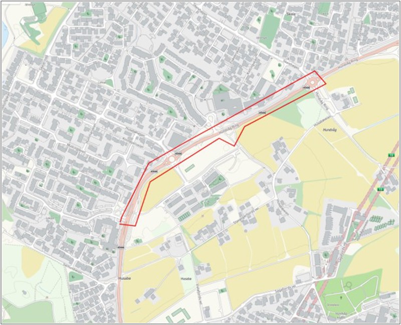 Kartutsnitt av Hundvåg Ring