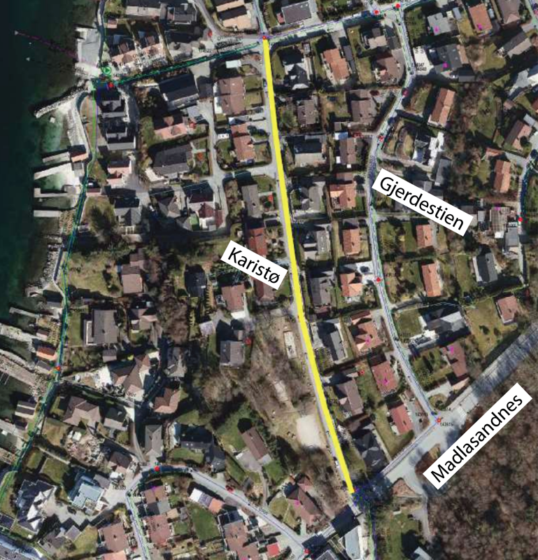 Bildet viser hvor separeringen skal skje