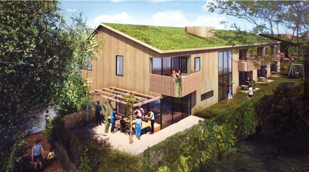 Skisse av omsorgsboliger som skal komme i Gunnar Warebergs gate.