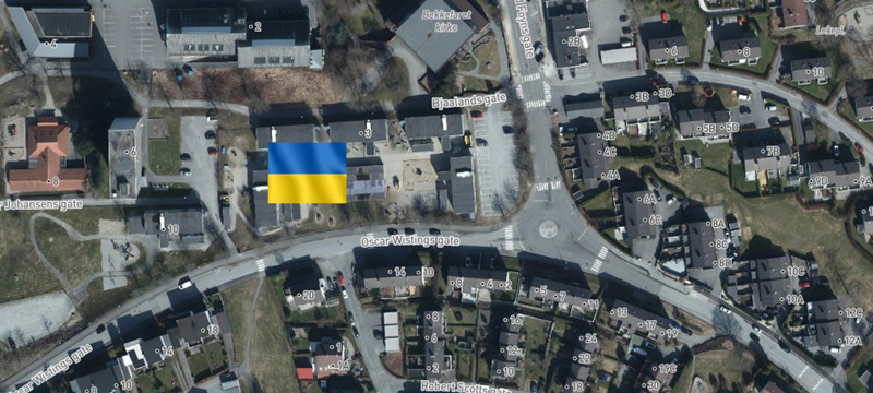 Kart som viser hvor boligene etableres.