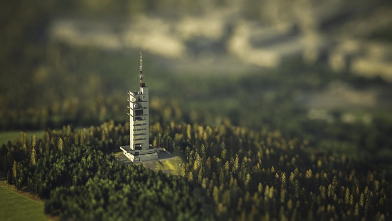 Bilde av ullanhaugstårnet i bymodellen