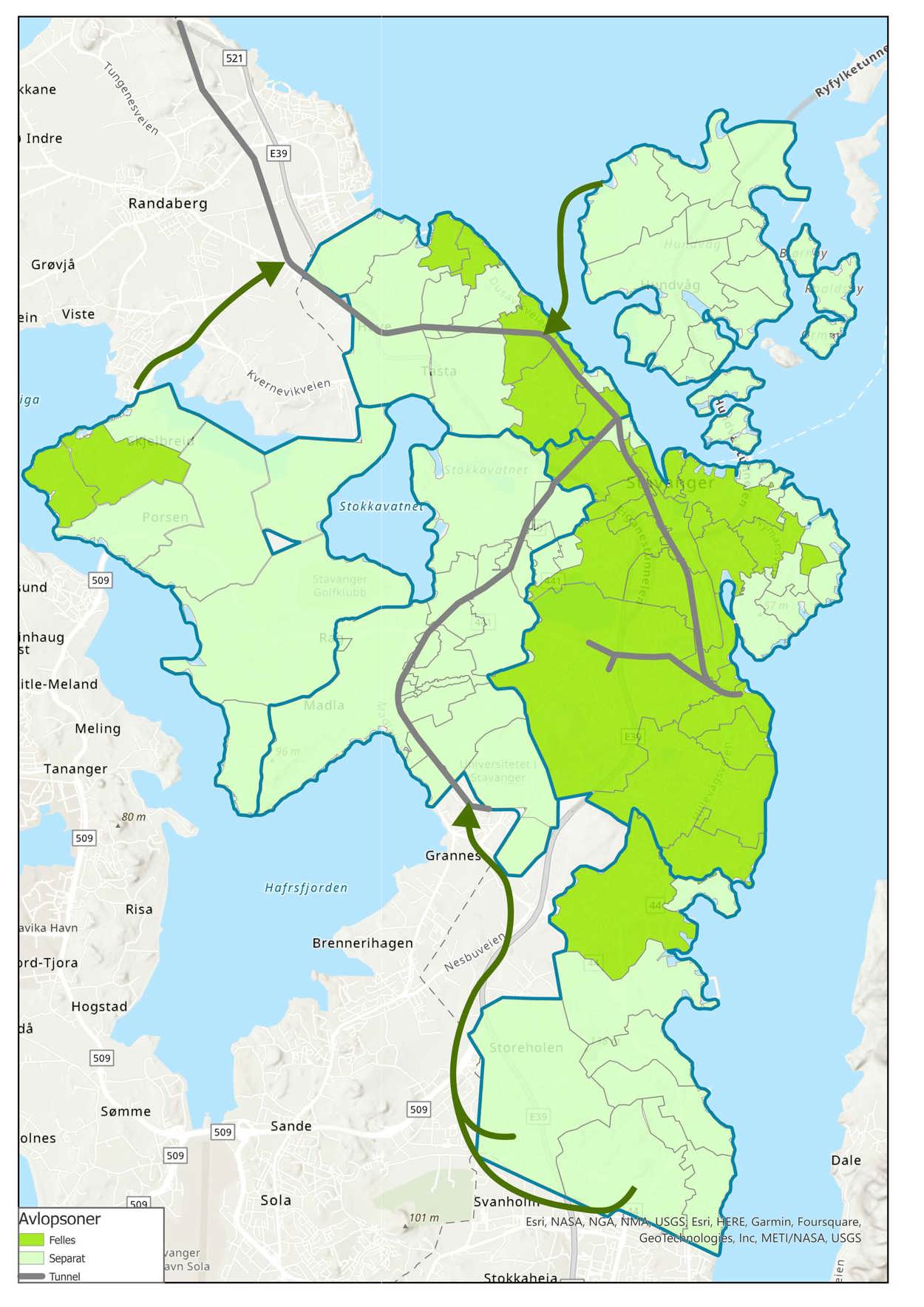 Bilde av avløpssoner