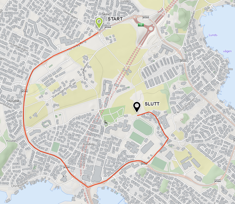 Kart over togruten på Hundvåg - 17. mai