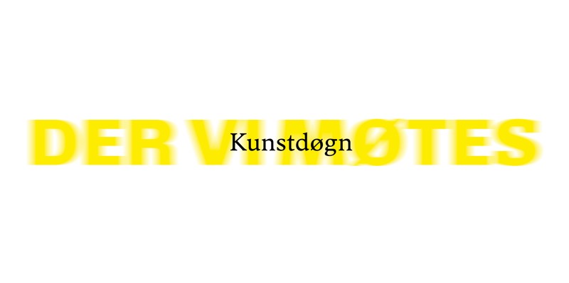 Grafikk med teksten "Kunstdøgn" og "Der vi møtes"
