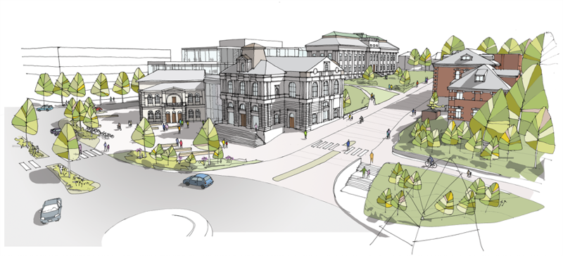 Konseptskisse. Illustrasjon: Bark Arkitekter og studio hoh