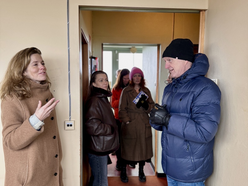 Lena Antonius og Glenn André Hedemand i Ullandhaugtårnet.