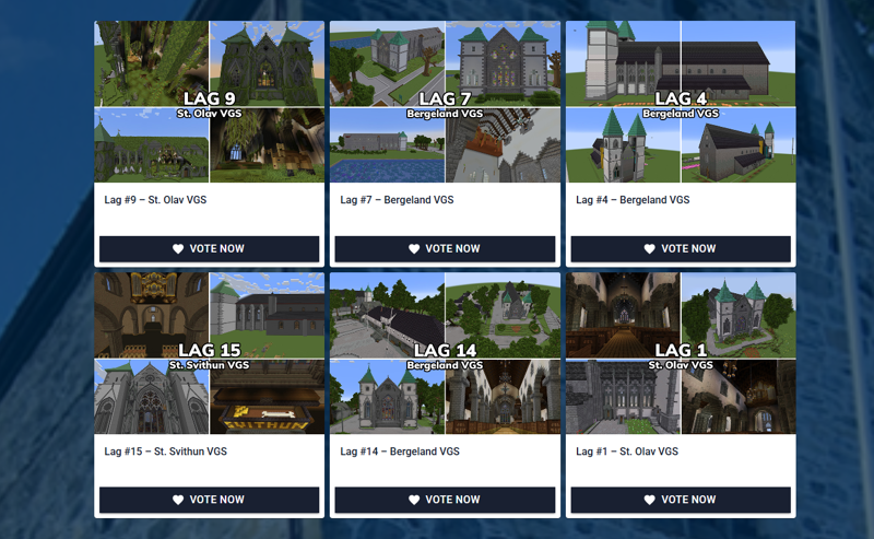 Finalister Domkirken i piksler. Deltakere fra Bergeland, St. Olav og St. Svithun. 