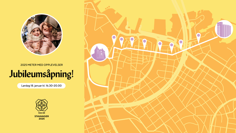 Jubileumsåpnings-plakat med kart