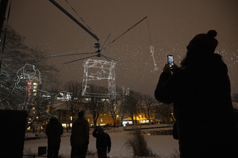 Drawn in light, lysfestivalen glød Byparken