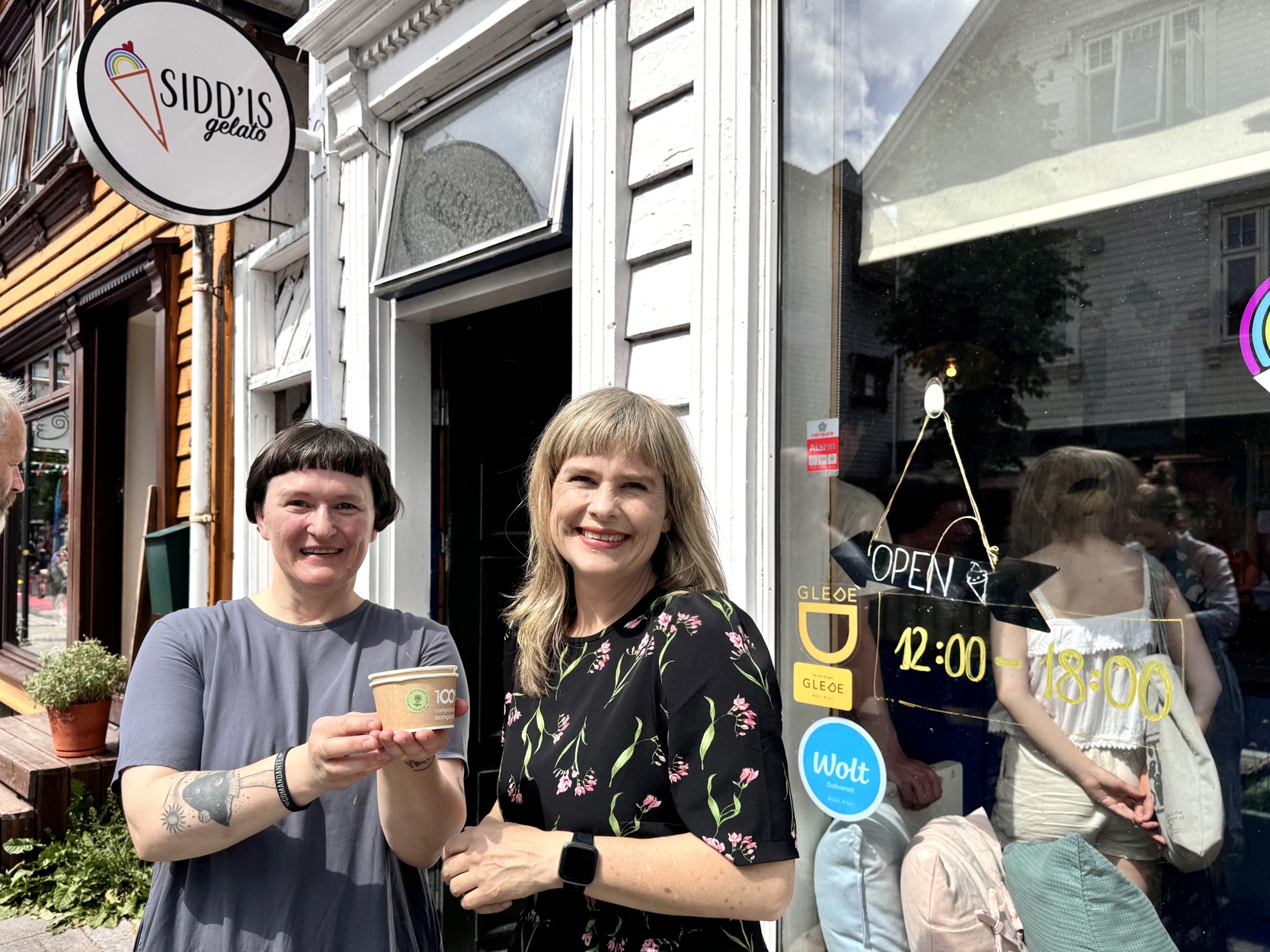 Jolanta Ulys, grunder i Siddis Gelato med Stine Honoré, prosjektrådgiver i Stavanger 2025.