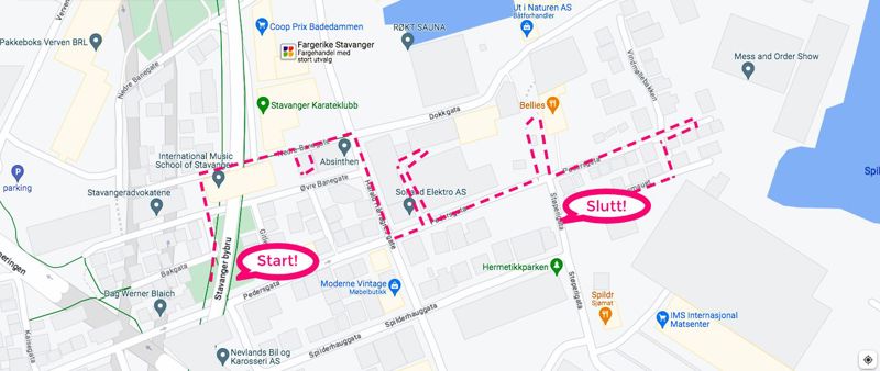 Kart over vandreforestillingen Blikk