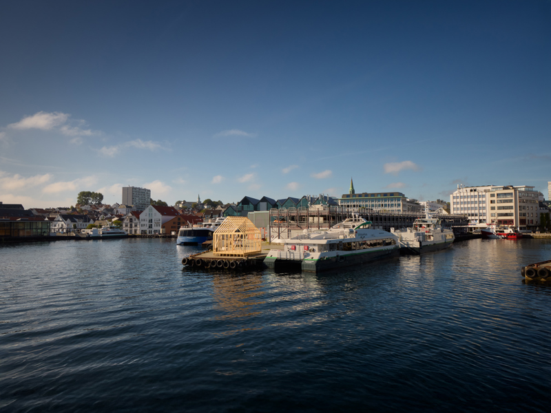 Skaus - trehuskonstruksjon ved Oljemuseet.