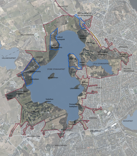 Kart over stokkavatnet.