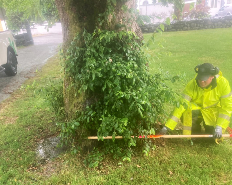 Kommunens driftsavdelingen sikret området. 