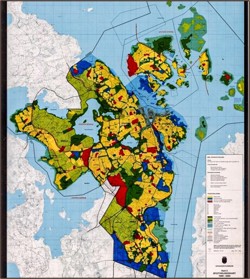 Kart fra generalplanen 1965
