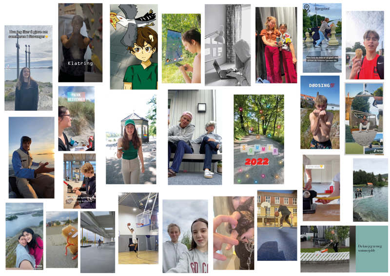 Skjermbilder fra videoene til vinnerne av ungsiddis-konkurransen.