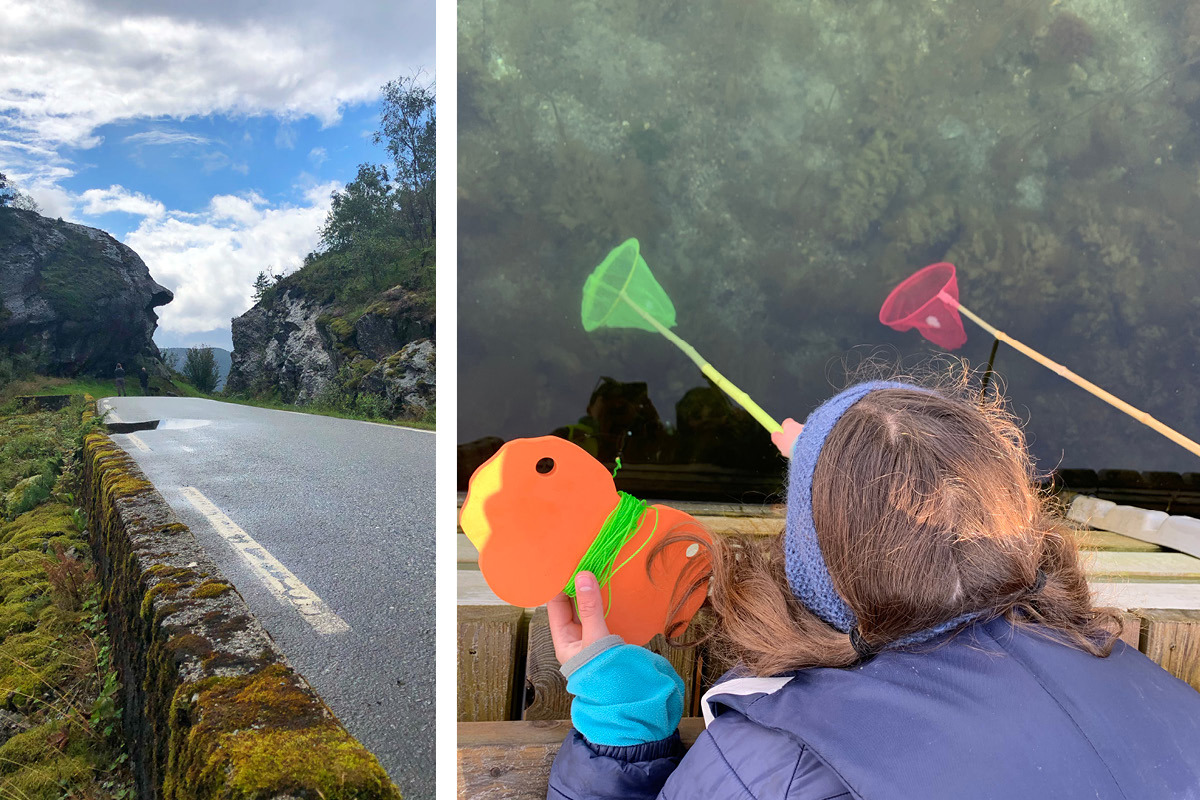 Ombo er Stavangers største øy, og her er det mange steder å prøve fiskelykken. Hold også utkikk etter Ombogubben! (Foto: Sigrun Sætrevik til venstre, Jeanette Osberg til høyre)