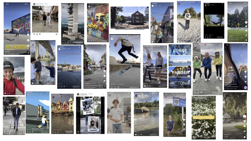 Skjermbilder som viser øyeblikk fra de 27 vinnerbidragene i videokonkurransen #ungsiddis.