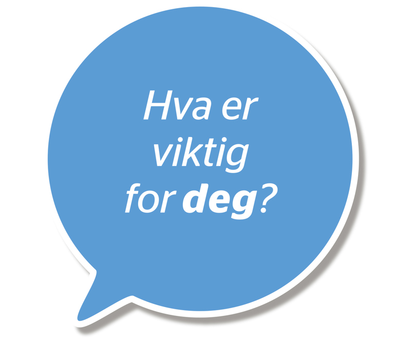 Hva er viktig for deg? Logo. 