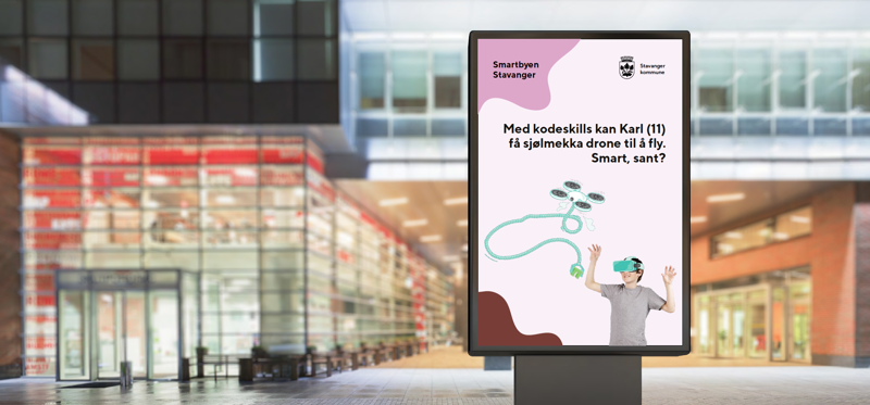 Eksempel på bruk av den visuelle profilen på boards. 