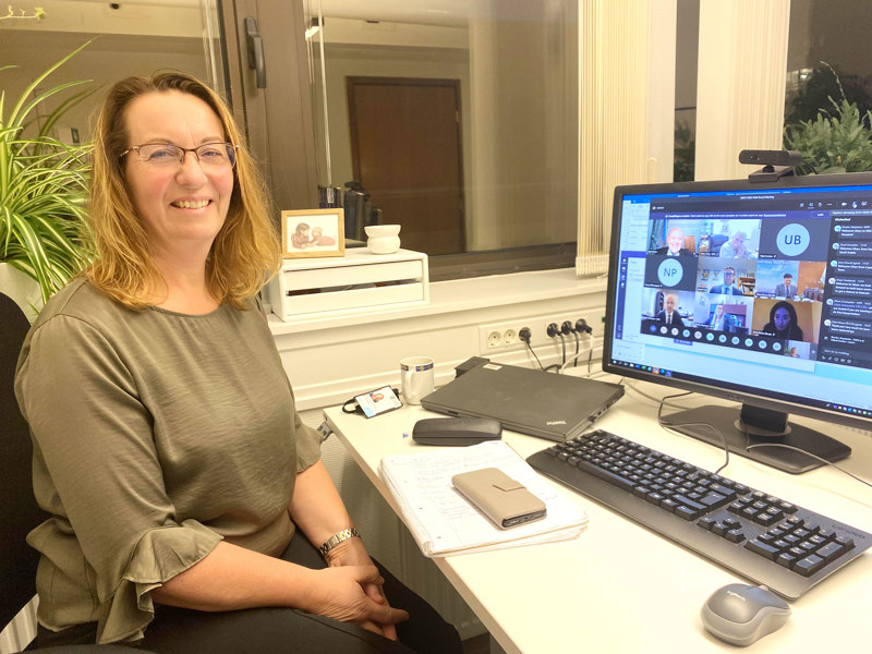 Bilde av varaordføreren i Teams-møte med WECP