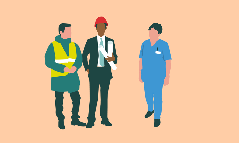 Illustrasjon forskjellige yrker