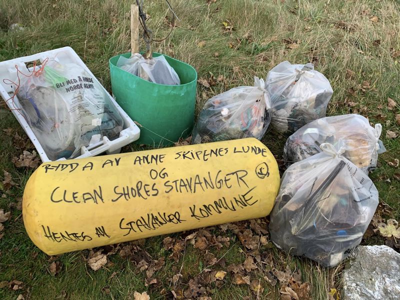 Bilde av søppelet som er samlet av Clean Shores.