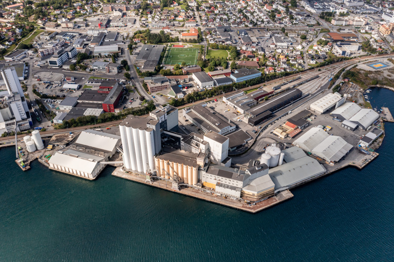 Dronebilde Felleskjøpet i Hillevåg