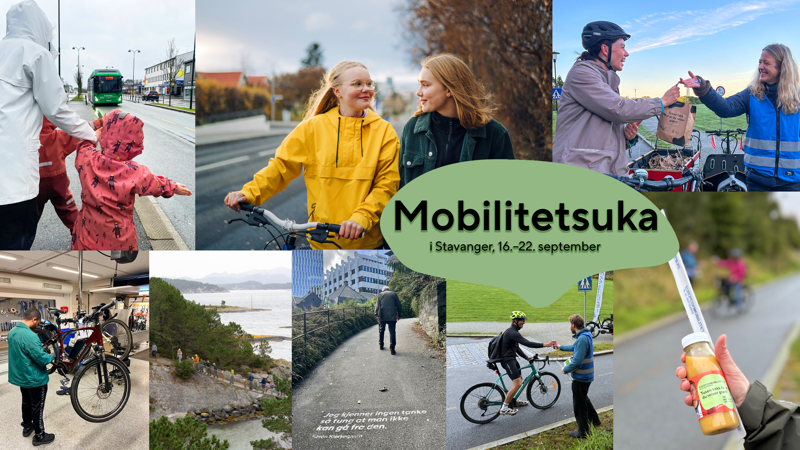 Kollasj av ulike mobilitetsuke-markeringer