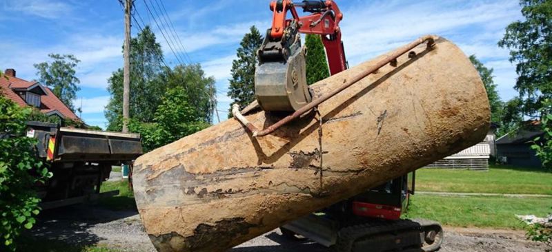 oljetank som fjernes