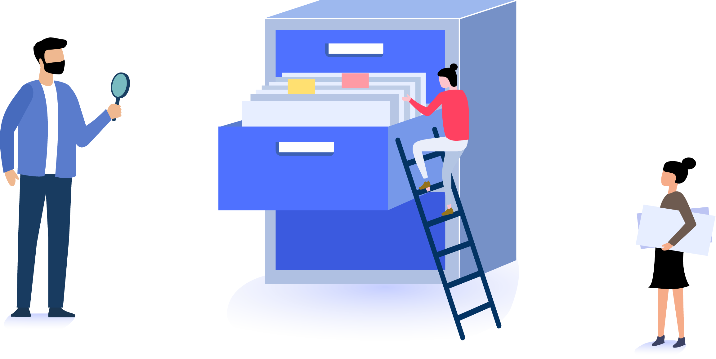 Illustrasjon av einnsyn - kommunens nye system for innsyn i offentlig journal og politiske saker. Illustrasjon: einnsyn.no