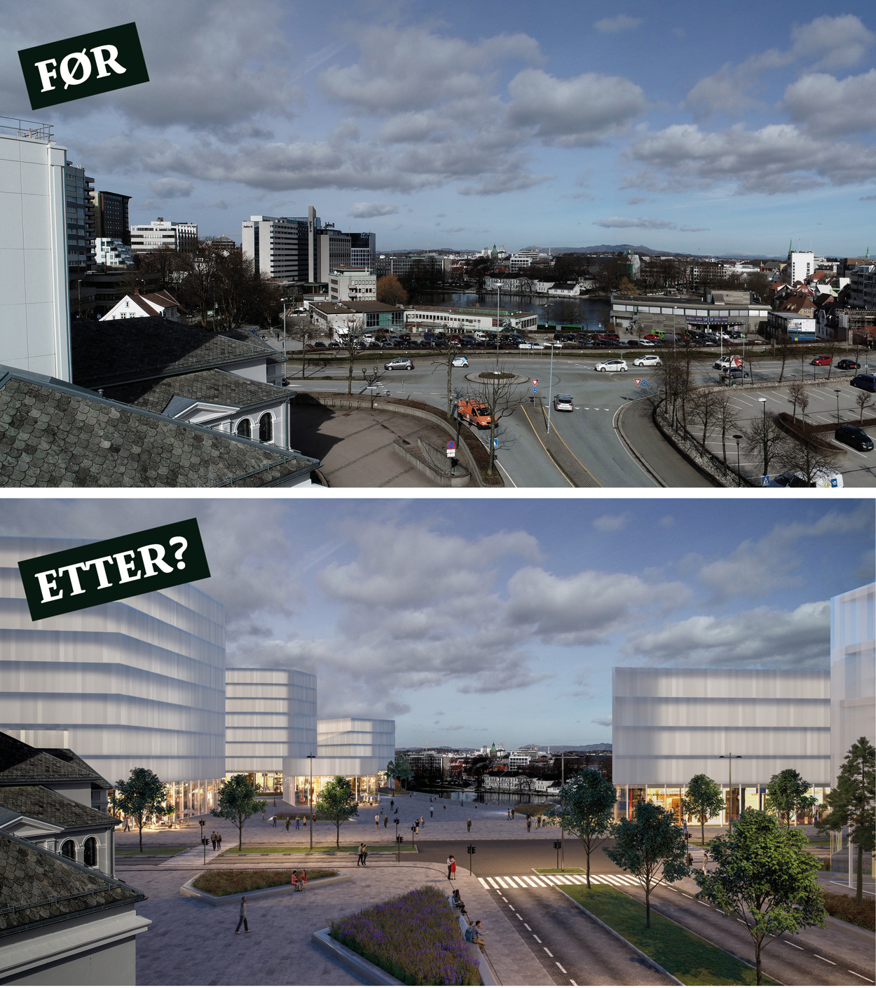 Akropolis før og etter sentrumsplanen