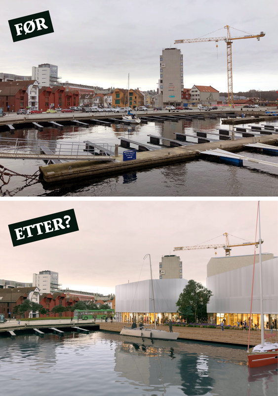 Holmen før og etter sentrumsplanen