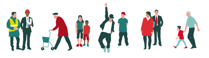 Ulike typer folk.. Ill: Berit Sømme