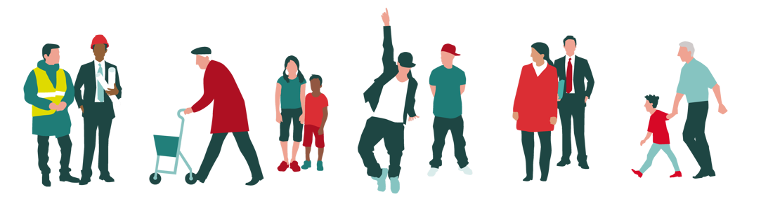 Ulike typer folk.. Ill: Berit Sømme